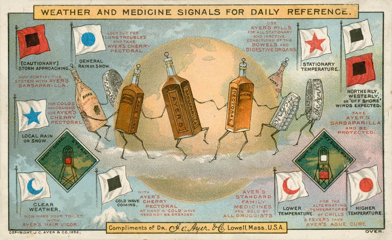 Señales de clima y medicina para referencia diaria de American School