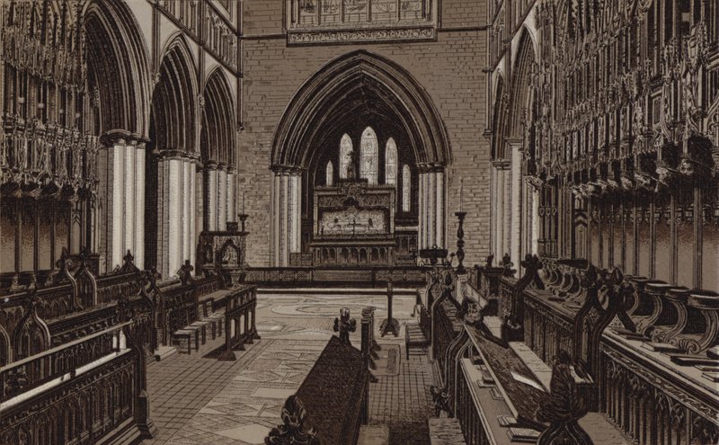 Catedral de Chester, el Coro, Vista Este de English School