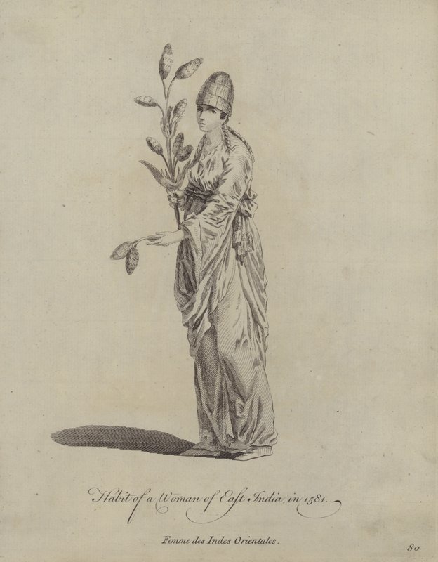 Hábito de una mujer de la India Oriental en 1581 de English School