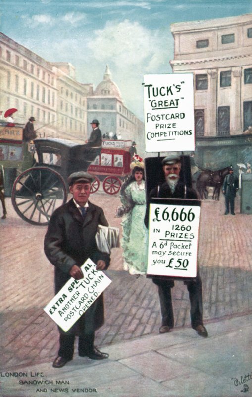Hombres con carteles, Londres de English School