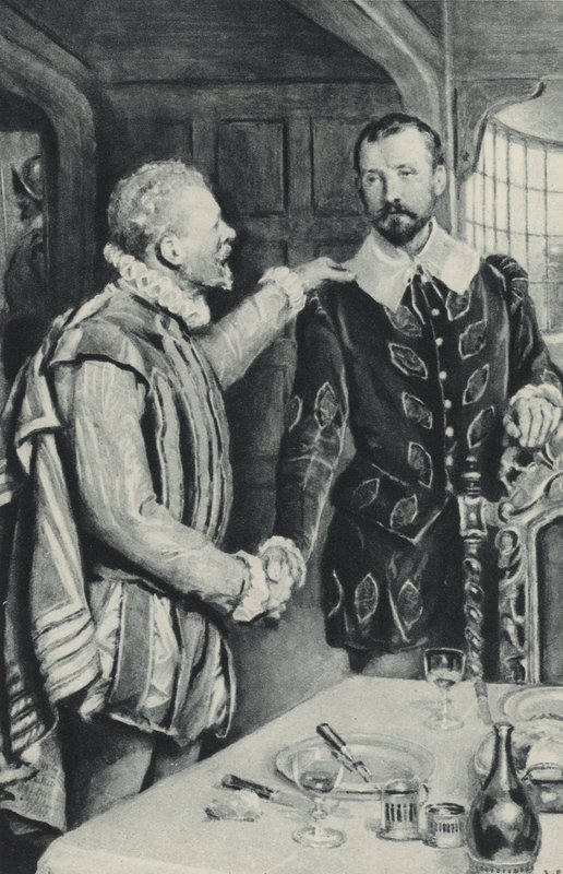 Sir Francis Drake envía a su amigo a morir - la despedida de Sir Thomas Doughty de English School