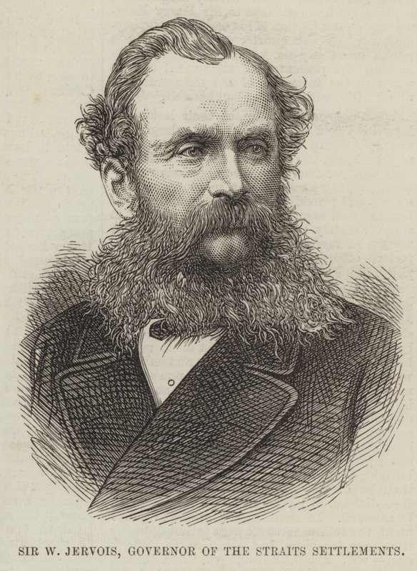 Sir W Jervois, Gobernador de los Asentamientos del Estrecho de English School