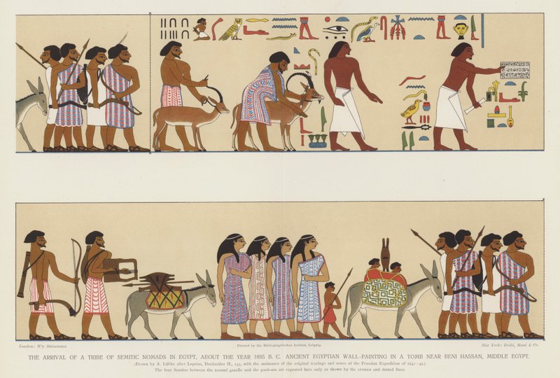 La llegada de una tribu de nómadas semitas a Egipto, alrededor del año 1895 a.C. de English School