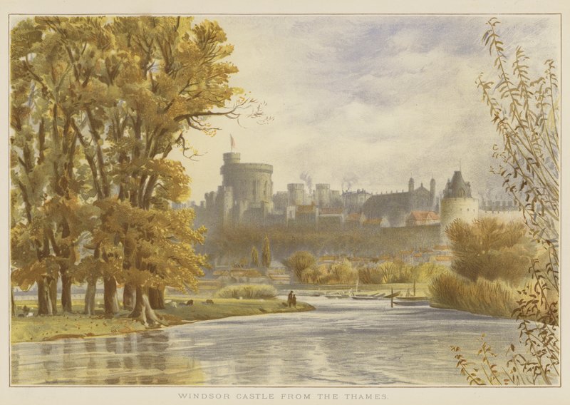 Castillo de Windsor desde el Támesis de English School