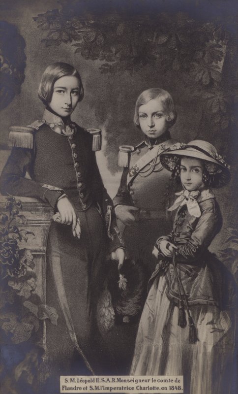 S. M. Leopoldo II, S. A. R. Monseñor el Conde de Flandes, S. M. la Emperatriz Carlota, 1848 de European School