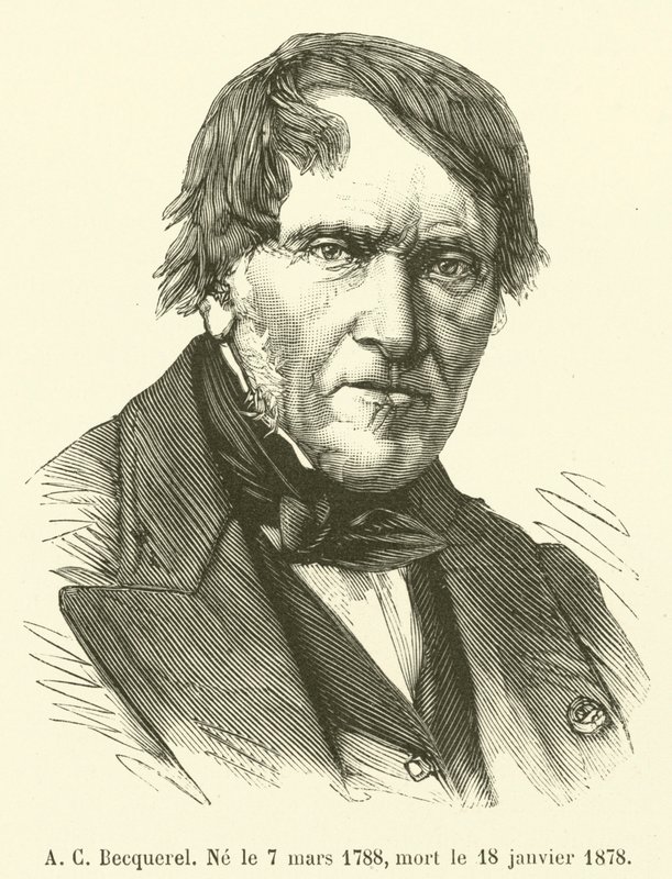A C Becquerel, Nacido el 7 de marzo de 1788, muerto el 18 de enero de 1878 de French School