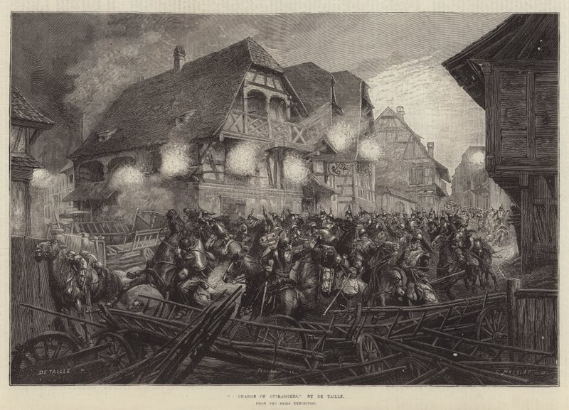 Una Carga de Coraceros, de la Exposición de París de French School