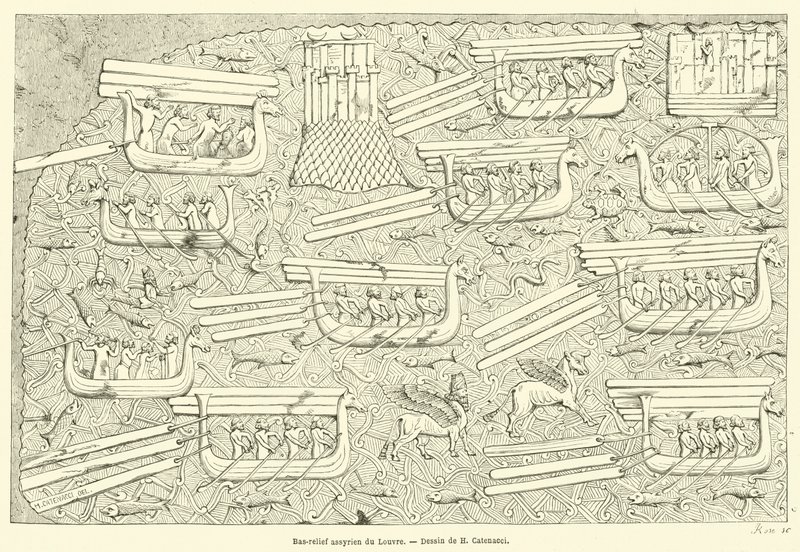 Bajorrelieve asirio del Louvre de French School