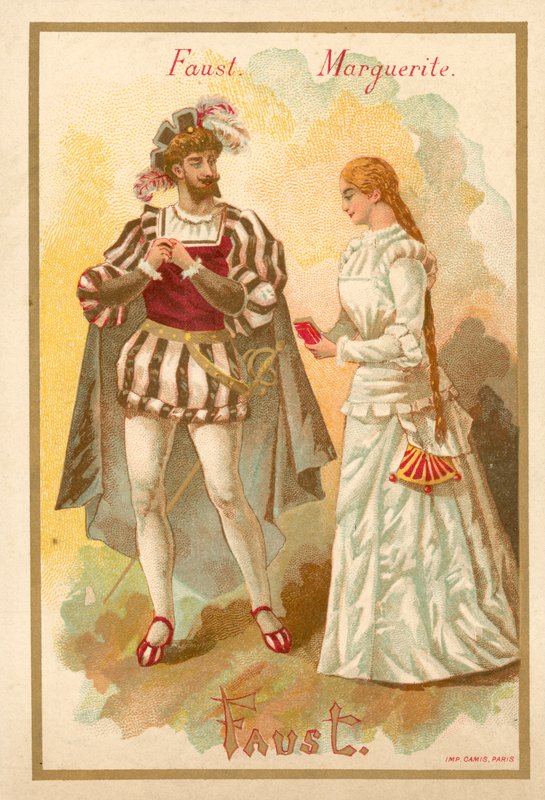 Fausto y Margarita, de la ópera Fausto de Charles Gounod de French School