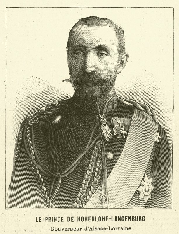 Hermann, Príncipe de Hohenlohe-Langenburg, Gobernador Alemán de Alsacia-Lorena de French School