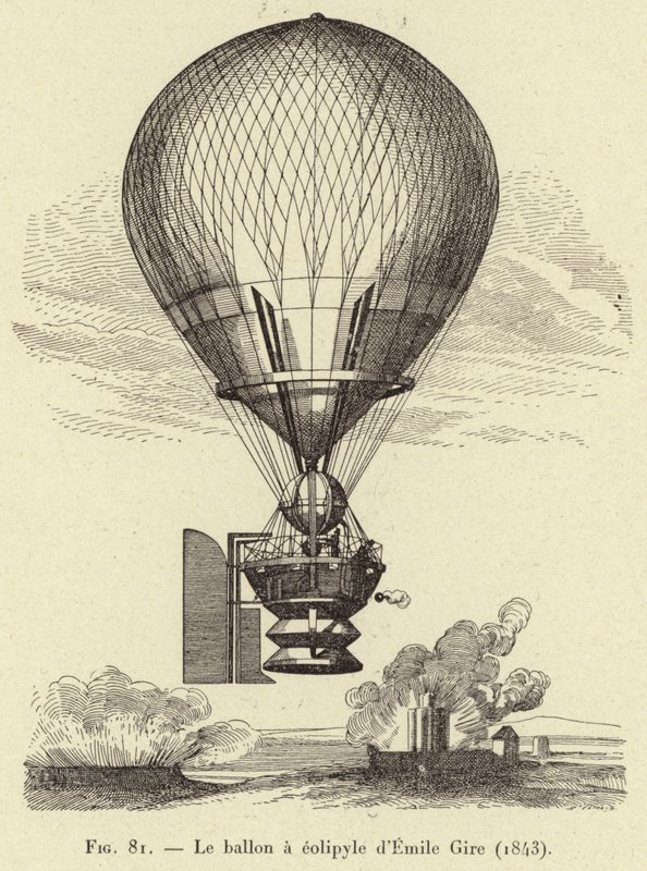 El globo a eolípila de Emile Gire (1843) de French School