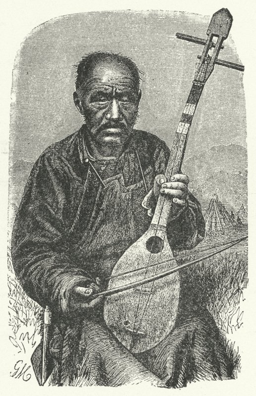 Un músico de Kirguistán de German School