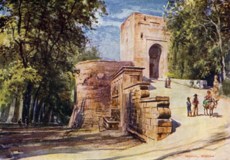 La Alhambra, Puerta de la Justicia y la Fuente del Emperador de A. Trevor Haddon