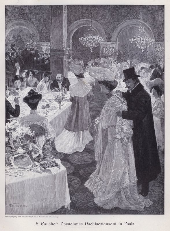 Noche en un Restaurante Elegante en París de Abel Truchet