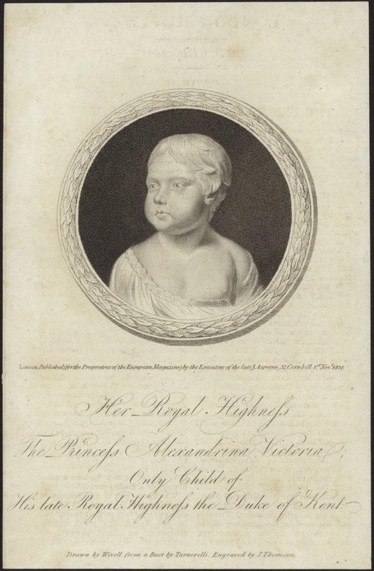 Busto de la Princesa Alexandrina Victoria de Abraham Wivell