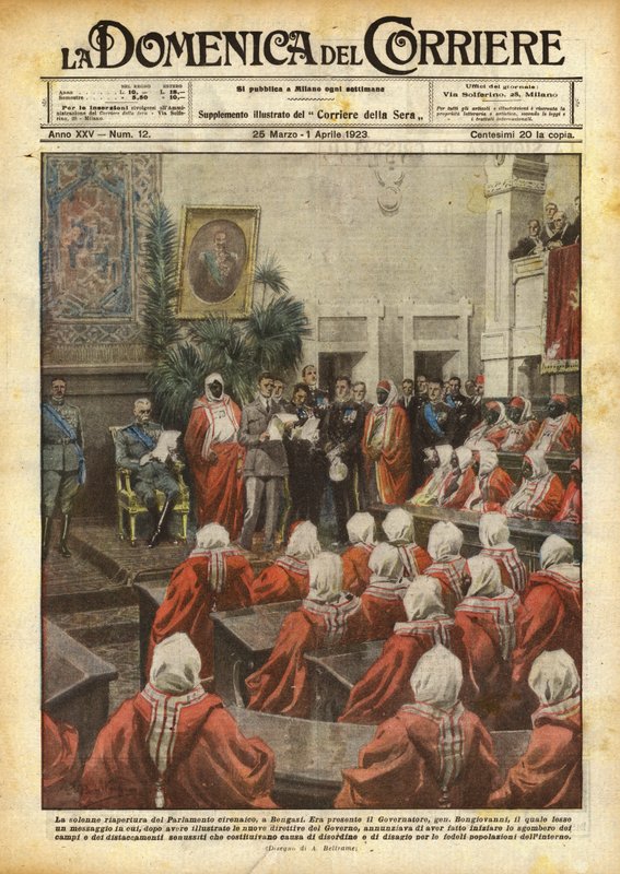 La solemne reapertura del Parlamento cirenaico, en Bengasi de Achille Beltrame