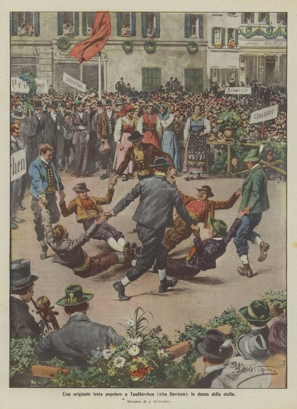 Una original fiesta popular en Taufkirchen (Alta Baviera), la danza de la estrella de Achille Beltrame