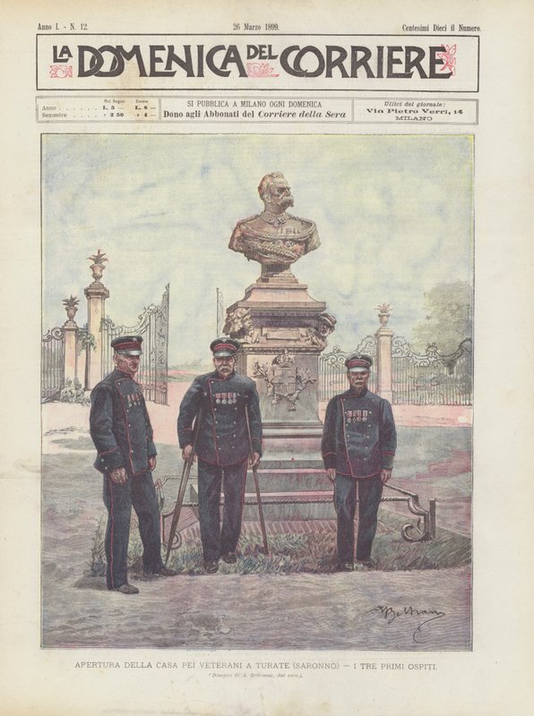 Apertura de la Casa para Veteranos en Turate (Saronno), los Tres Primeros Huéspedes de Achille Beltrame