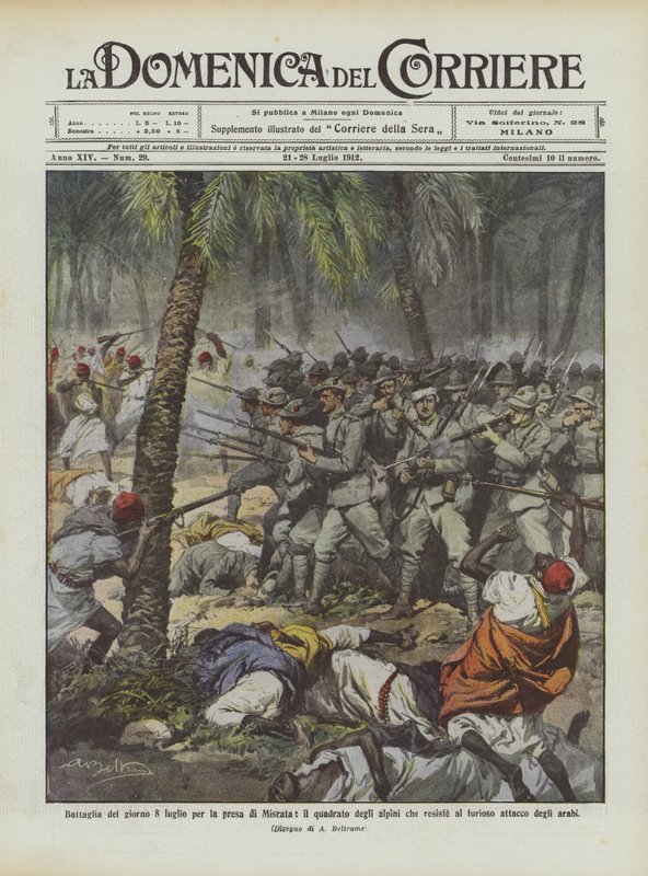 Batalla del 8 de julio por la toma de Misrata, el cuadrado de los alpinos que resiste de Achille Beltrame