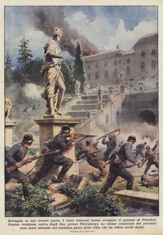 Batalla en un parque histórico de Achille Beltrame