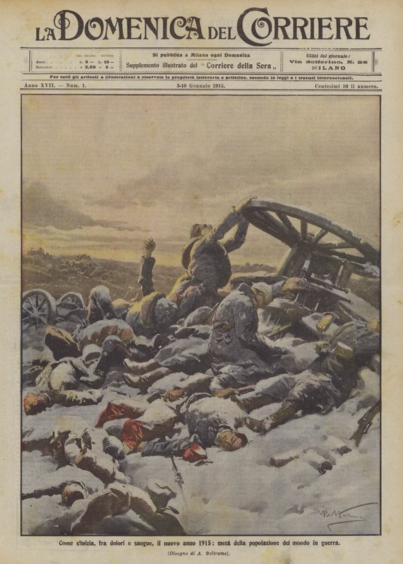 Cómo comienza, entre dolores y sangre, el nuevo año 1915, la mitad de la población mundial en guerra de Achille Beltrame