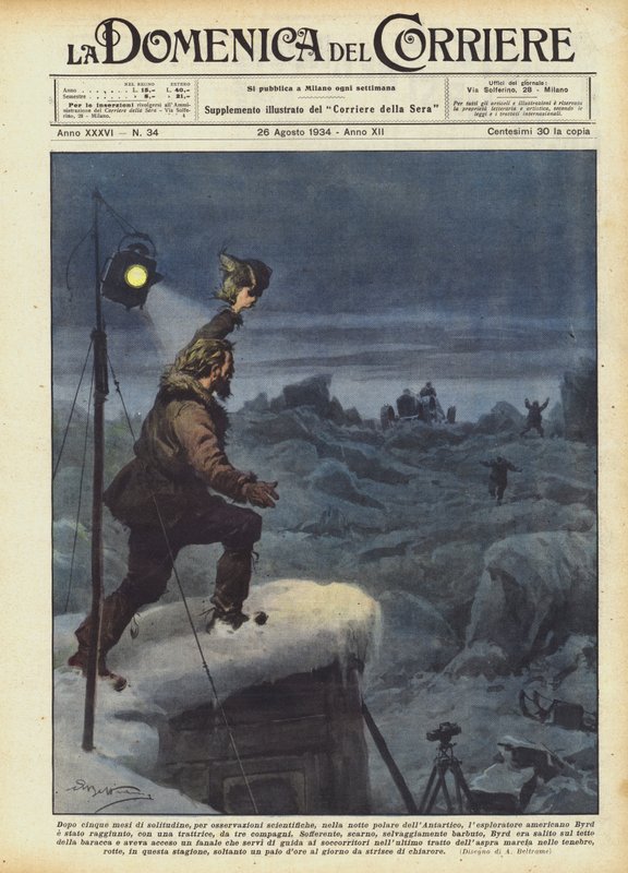 Después de cinco meses de soledad, para observaciones científicas, en la noche polar de la Antártida... de Achille Beltrame