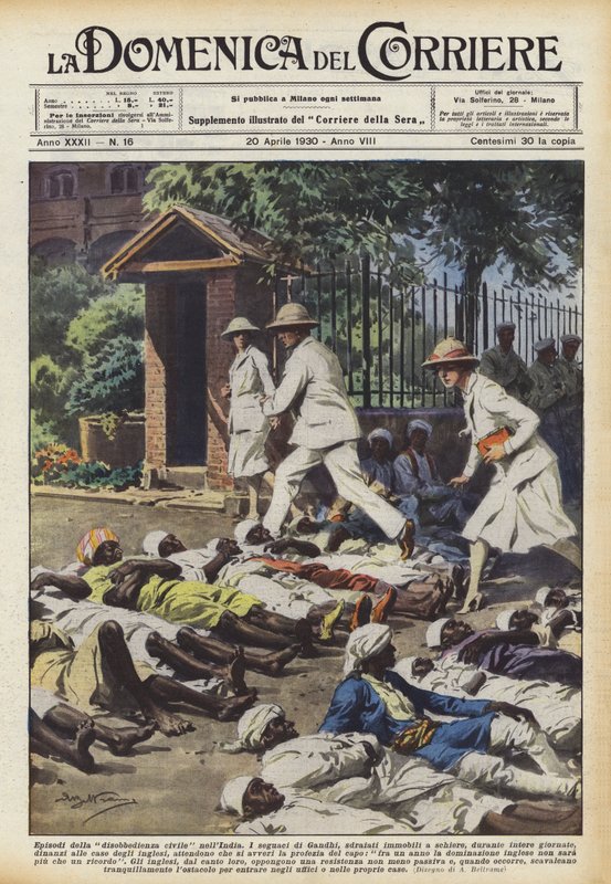 Episodios de desobediencia civil en la India de Achille Beltrame