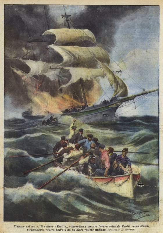 Llamas en el mar de Achille Beltrame
