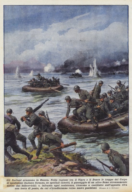 Los italianos avanzan en Rusia de Achille Beltrame