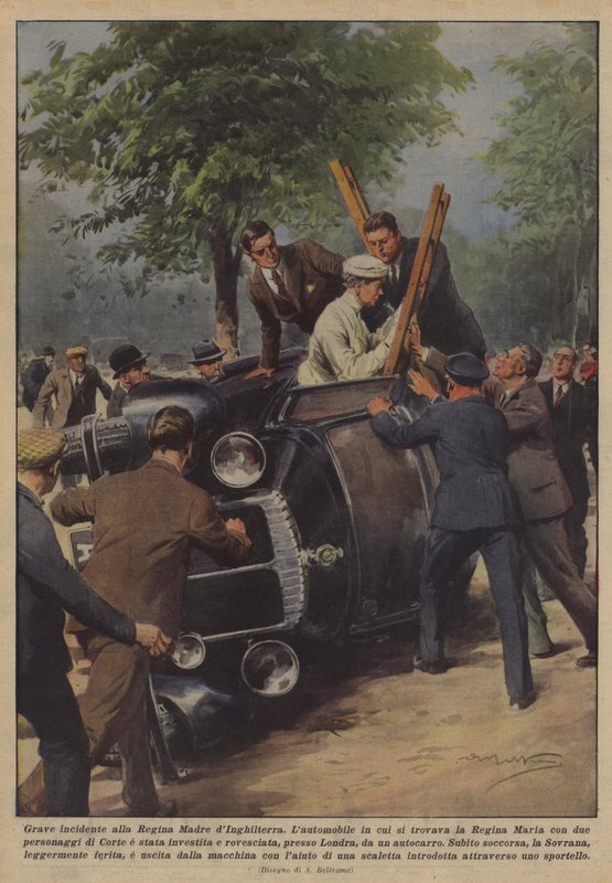 Grave accidente a la Reina Madre de Inglaterra de Achille Beltrame