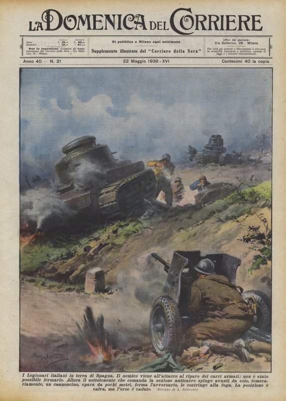 Los legionarios italianos en tierra de España de Achille Beltrame