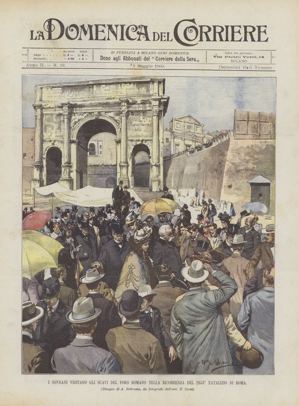 Los soberanos visitan las excavaciones del Foro Romano en el 2653º aniversario de Roma de Achille Beltrame