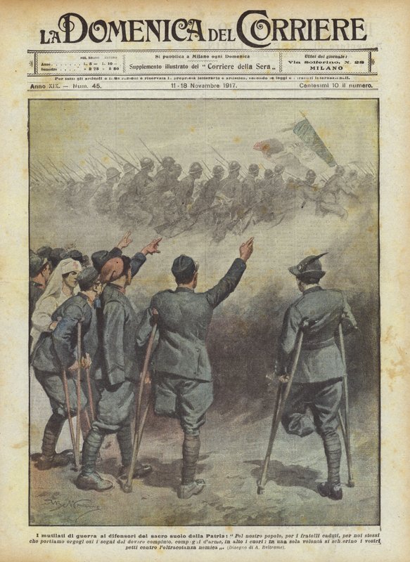 Los mutilados de guerra a los defensores del sagrado suelo de la Patria de Achille Beltrame