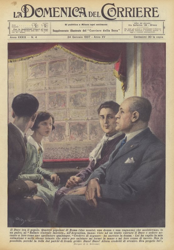 El Duce entre el pueblo de Achille Beltrame