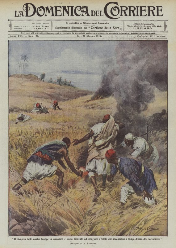 La tarea de nuestras tropas en Cirenaica se limita a perseguir a los rebeldes que incendian de Achille Beltrame