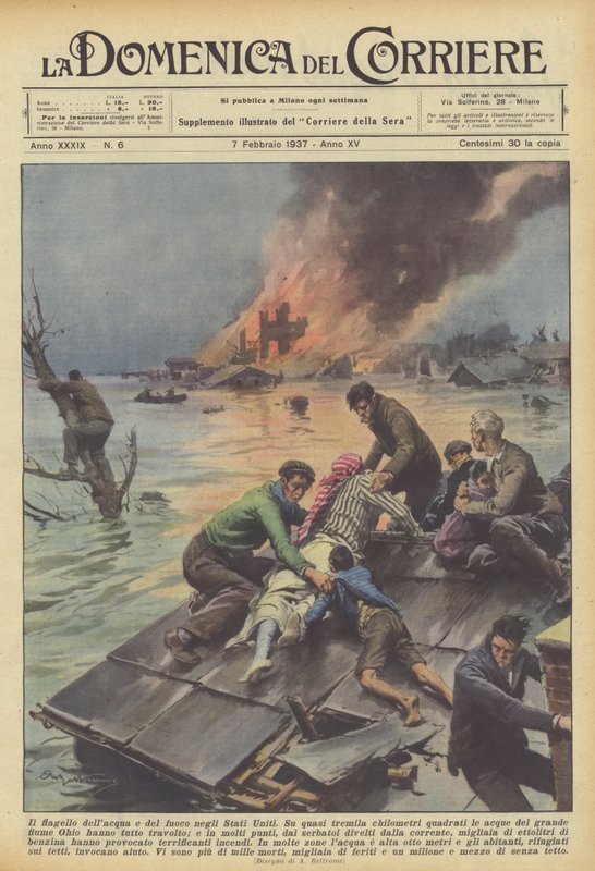 El flagelo del agua y del fuego en Estados Unidos de Achille Beltrame