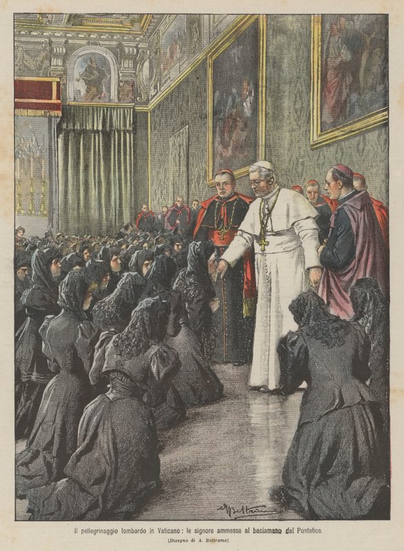 La peregrinación lombarda al Vaticano, las señoras admitidas al besamanos del Pontífice de Achille Beltrame