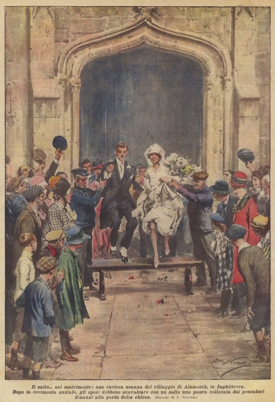El salto al matrimonio, una curiosa costumbre del pueblo de Alnmouth en Inglaterra de Achille Beltrame