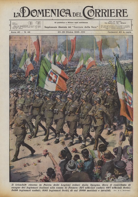 El triunfal regreso a la Patria de las Legiones que vuelven de España de Achille Beltrame