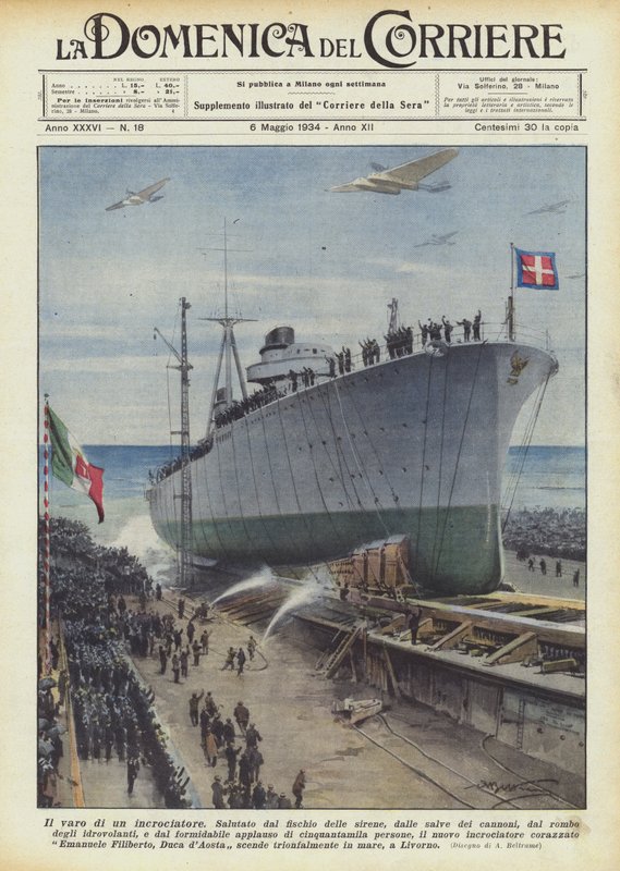 El lanzamiento de un crucero de Achille Beltrame
