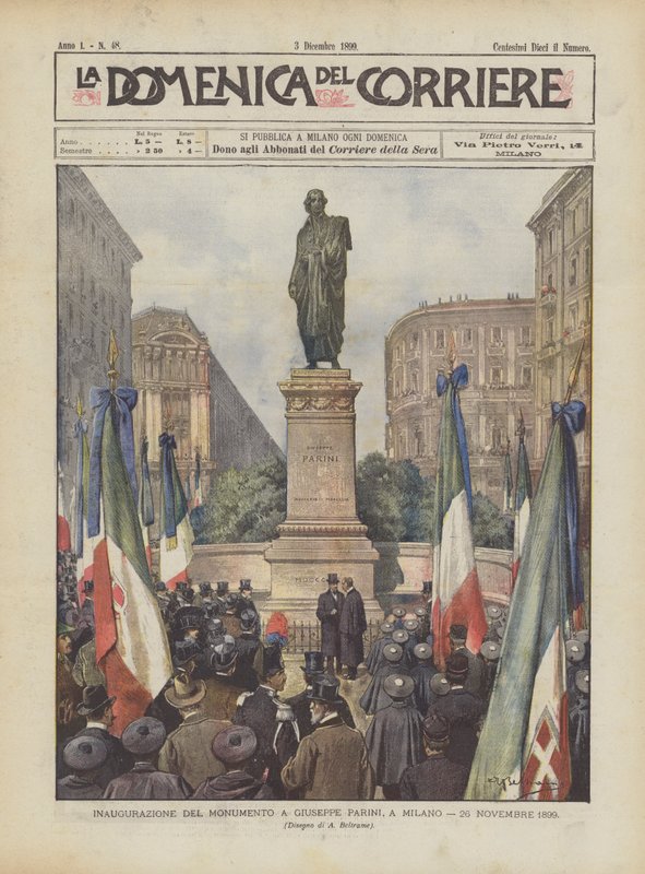 Inauguración del monumento a Giuseppe Parini, en Milán, 26 de noviembre de 1899 de Achille Beltrame