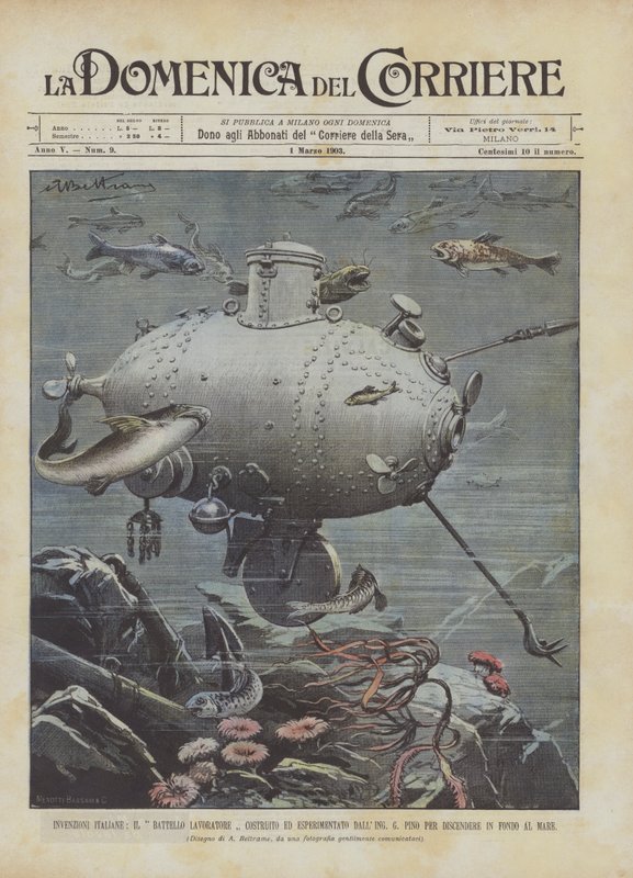 Invenciones italianas, el barco trabajador construido y experimentado por el Ing. G. Pino de Achille Beltrame