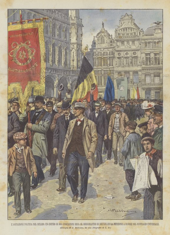 La agitación política en Bélgica, un desfile de 300 asociaciones lleva al alcalde de Bruselas de Achille Beltrame