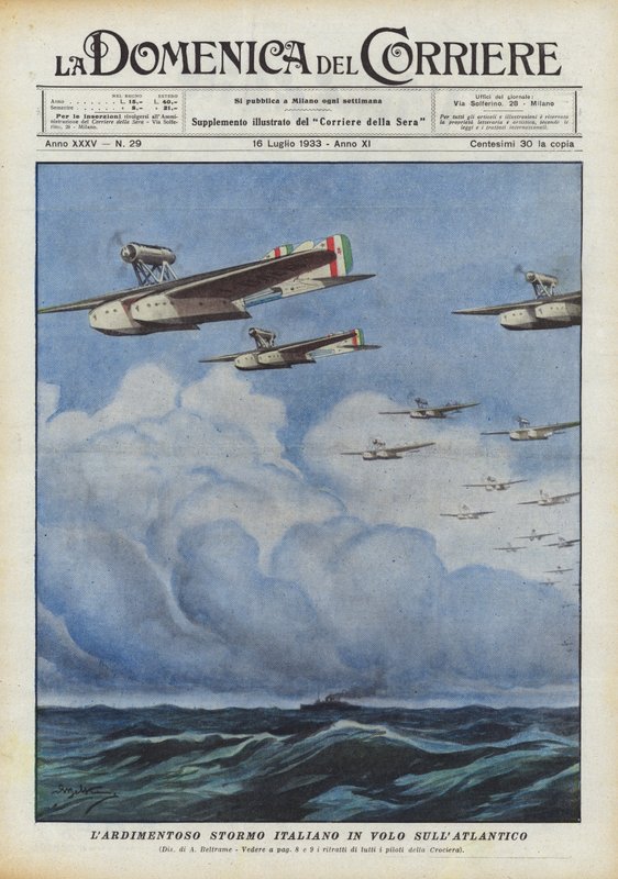 El audaz escuadrón italiano en vuelo sobre el Atlántico de Achille Beltrame