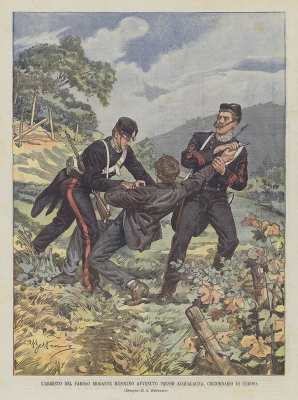 El Arresto del Famoso Bandido Musolino Ocurrido Cerca de Acqualagna, Distrito de Urbino de Achille Beltrame