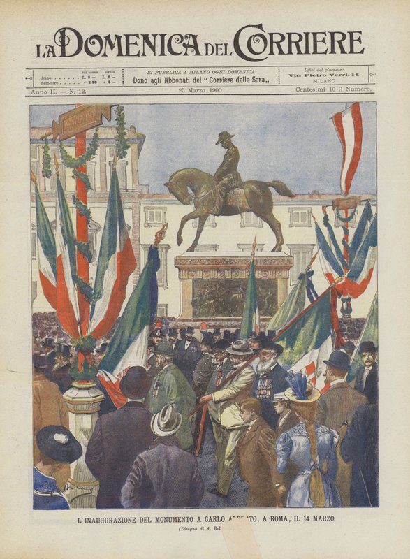 La inauguración del monumento a Carlos Alberto, en Roma, el 14 de marzo de Achille Beltrame