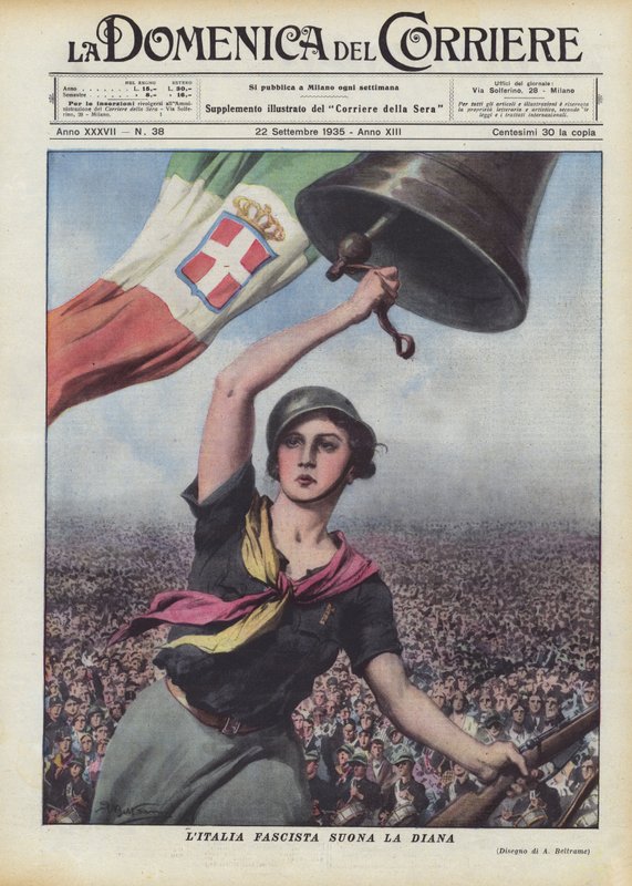 La Italia fascista toca la Diana de Achille Beltrame