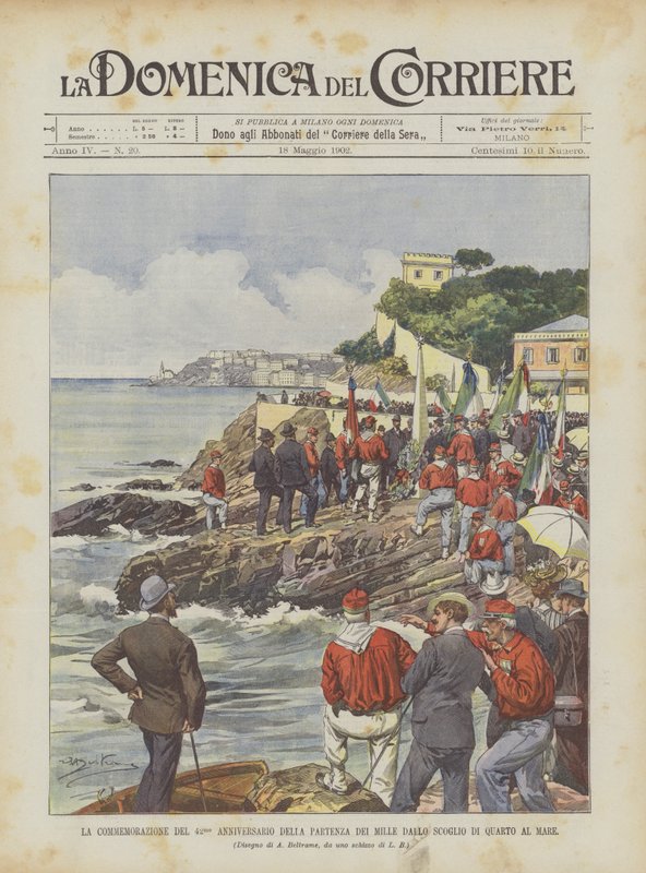 La conmemoración del 42º aniversario de la partida de los Mil desde el islote de Quarto al mar de Achille Beltrame