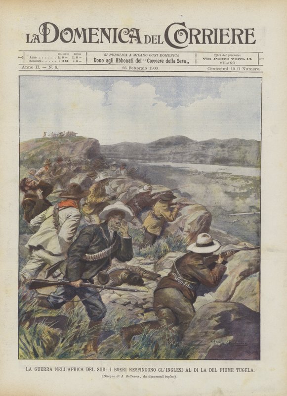 La guerra en el sur de África, los boers rechazan a los ingleses más allá del río Tugela de Achille Beltrame