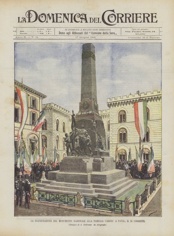 La inauguración del monumento nacional a la familia Cairoli en Pavía, el 14 del corriente de Achille Beltrame